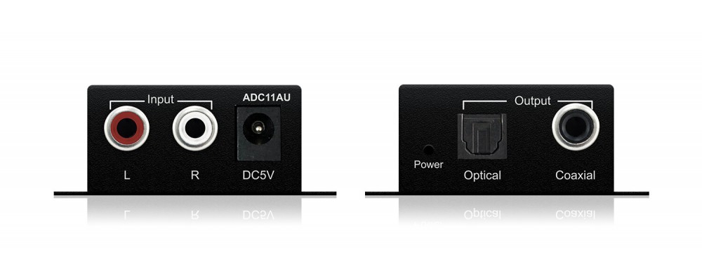 Conversor de audio analógico a audio digital óptico o coaxial.