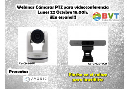 Webinar Cámaras PTZ para Videoconferencias próximo 22 de octubre de 2018